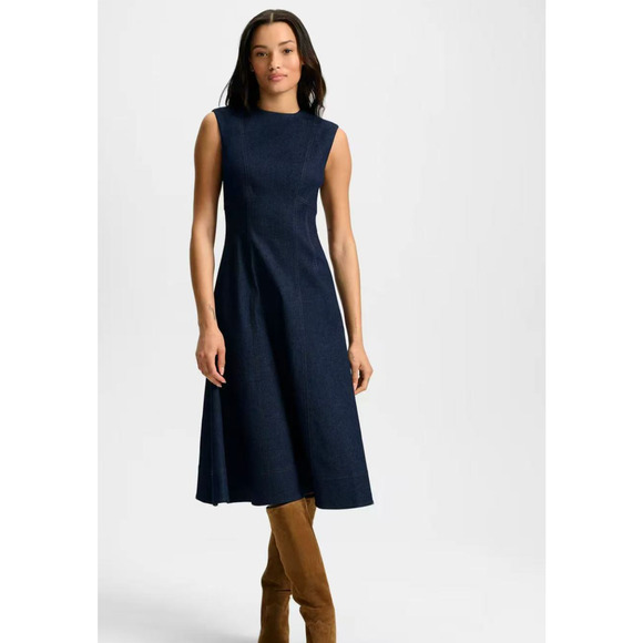 Veronica Beard Dulce Denim Midi Dress US 10 - Picture 1 of 13